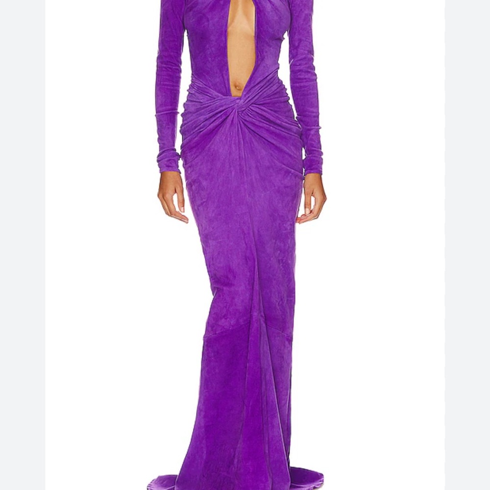 LaQuan Smith Vibrant Purple Long Sleeve Dress